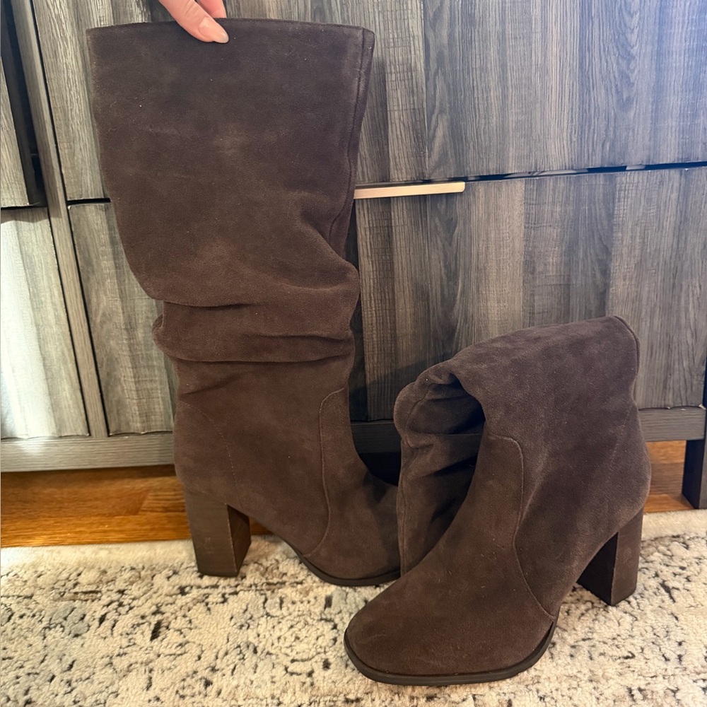 Brown Suede Slouchy Boots
